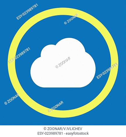 Cloud flat yellow and white colors rounded vector icon