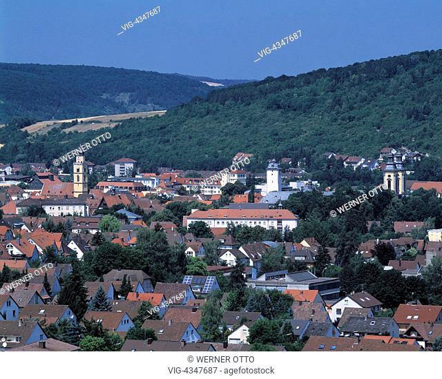 D-Bad Mergentheim, Tauber, Romantische Strasse, Baden-Wuerttemberg, Stadtansicht, Stadtpanorama, Muensterkirche, St. Johannes-Muenster D-Bad Mergentheim, Tauber