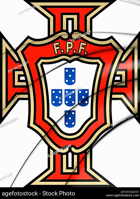 3D Emblem of Portuguese Football Federation. 3D Illustration