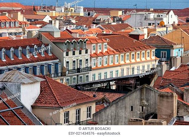 Rooftops of Lisbon in Portugal