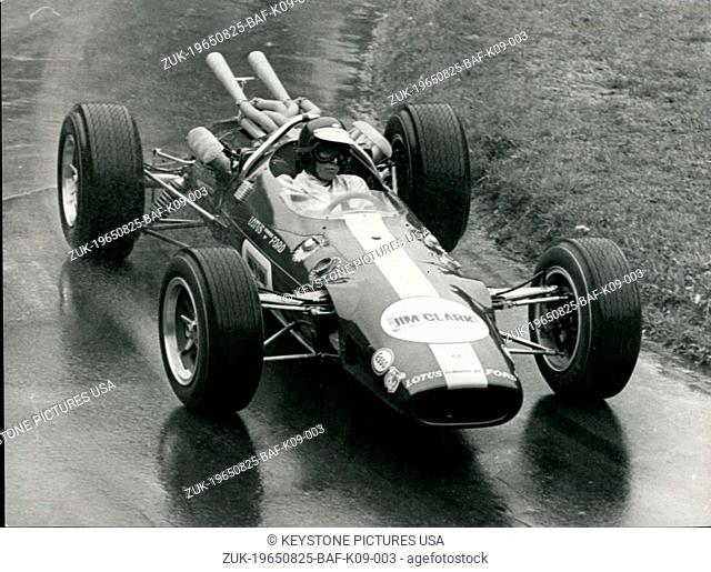 Aug. 25, 1965 - Last Sunday, the world champion driver Jin Clark participated in the Rangiers race in Saint-Ursanne. Monday