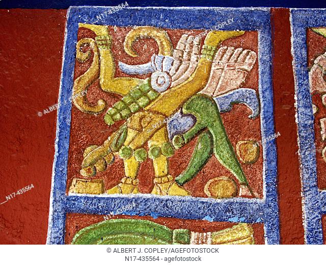 Primitive Mayan art, Chichen Itza. Yucatan, Mexico