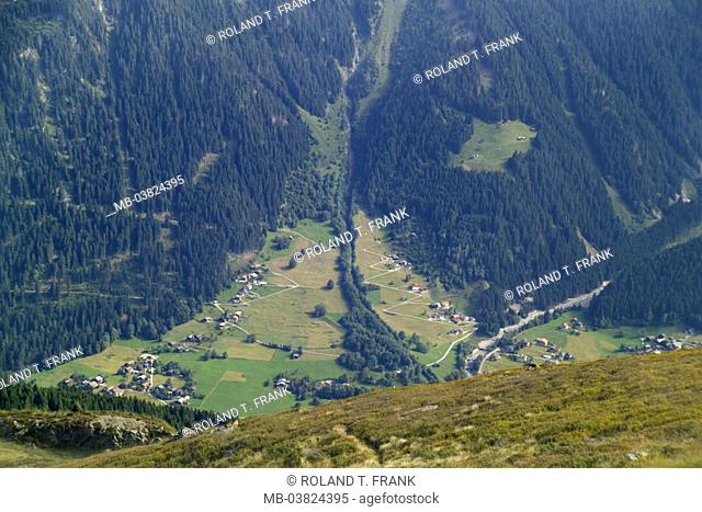 Austria, Vorarlberg, Montafon,  Location mountain Versettla, gaze valley,  Gaschurn, Bergpanorama,  Europe, Alps, central Alps, overlook, 2372 m, overview