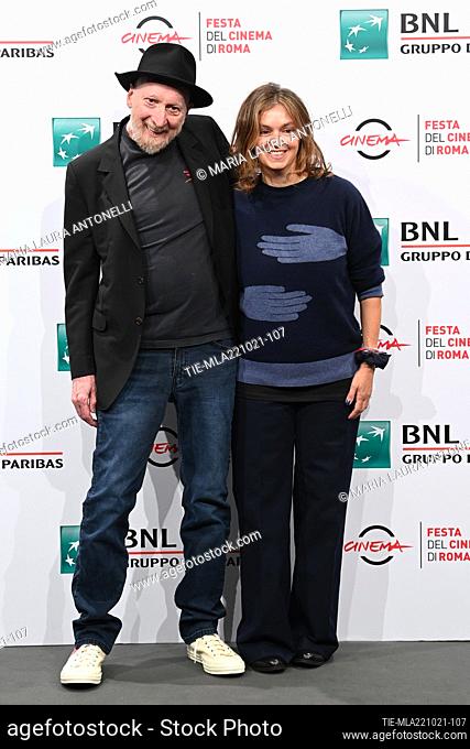 Frank Miller, the director Silenn Thomas during the photocall of film ' Frank Miller - American Genius' at the 16th Rome Film Festival, Rome, ITALY-22-10-2021