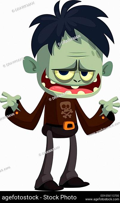 Vector cartoon funny green zombie with big head business suit isolated on a  light gray background, Stock Vector, Vector And Low Budget Royalty Free  Image. Pic. ESY-040991480 | agefotostock