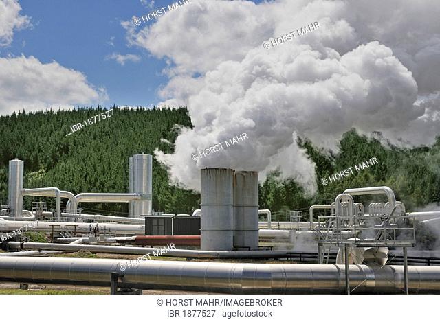 Geothermal power plant, Borefield Wairakei, North Island, New Zealand