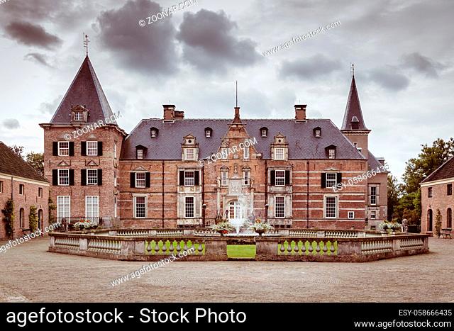 Delden, The Netherlands - October, 07, 2016: Estate Twickel with castle and French ardens in Delden The Netherlands
