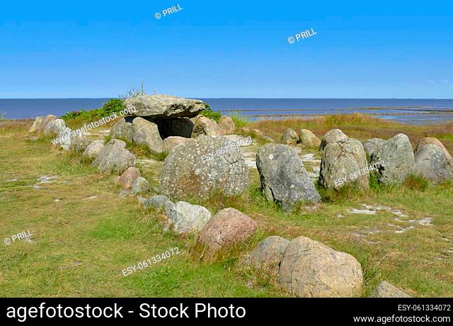 Megalithic grave at Sylt, part of the North Frisian Islands in Germany