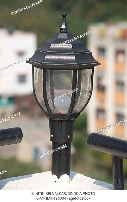 Lamp on terrace of building baner, pune, maharashtra, india, asia