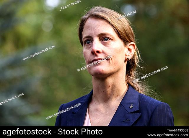 RUSSIA, STAR CITY - AUGUST 29, 2023: Soyuz MS-24 primary crew member of ISS Expedition 70, NASA astronaut Loral O’Hara, is seen at Yuri Gagarin Cosmonaut...