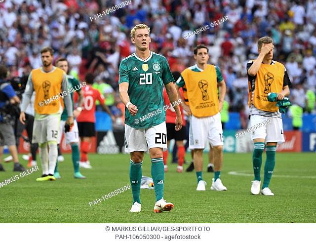 frustrated after the end of the game: Julian Brandt (Germany). GES / Soccer / World Cup 2018 Russia: South Korea - Germany, 27.06
