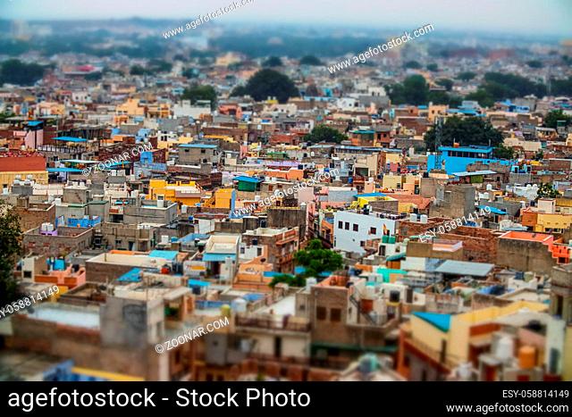 Tilt shift lens - Jodhpur ( Also blue city) is the second-largest city in the Indian state of Rajasthan and officially the second metropolitan city of the state