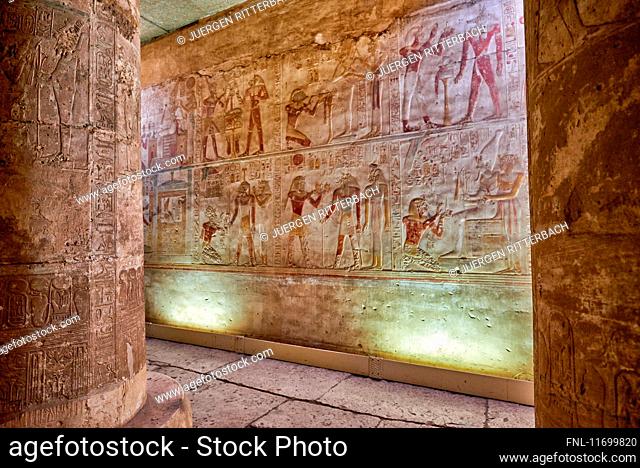 Mortuary temple of Sethos I., Abydos, Egypt, Africa