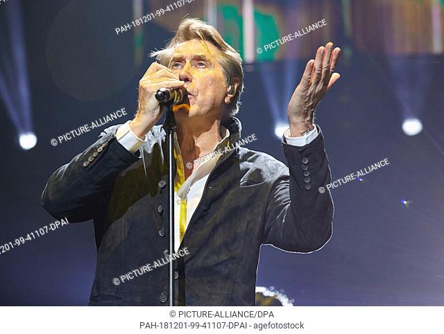 30 November 2018, Hamburg: Bryan Ferry, singer from Great Britain, is on stage at the tour kick-off of ""Night of the Proms"" in the Barclaycard Arena