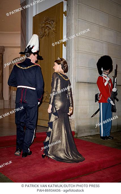 Prince Joachim (L) and Princess Marie of Denmark attend the annual new year reception at Amalienborg Palace in Copenhagen, Denmark, 1 January 2017