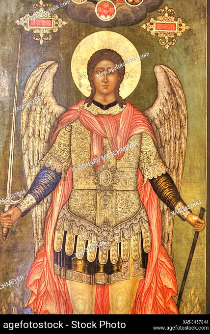 Icon, Archangel Michael, 18th C., Spassky Monastery, UNESCO Site, Yaroslavl, Golden Ring, Yaroslavl Oblast, Russia