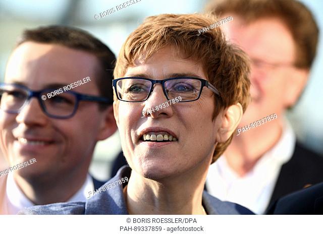 The state of Saarland's premier Annegret Kramp-Karrenbauer of the German Christian Democrat Union party after Saarland's parliamentary elections in Saarbruecken