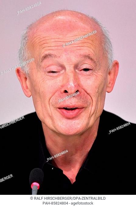 Climatologist Hans Joachim Schellnhuber speaks during a state press conference on the results of the Climate Summit in Morocco in Potsdamn,  Germany
