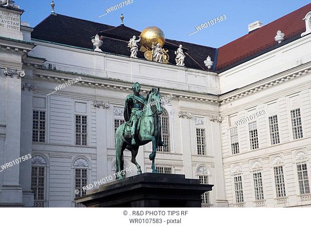 Austria, Vienna, Statue of Joseph II in Josephsplatz