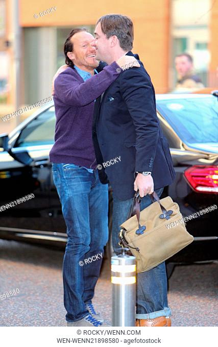 Jerome Flynn and Matthew MacFadyen outside the ITV Studios Featuring: Jerome Flynn and Matthew MacFadyen Where: London, United Kingdom When: 06 Nov 2014 Credit:...