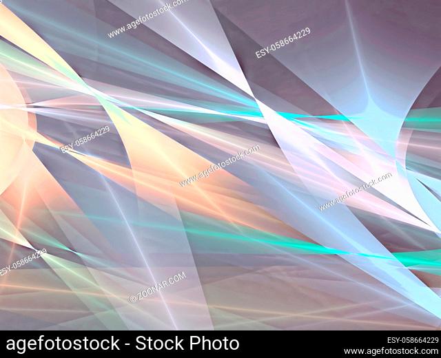Colourful geometric abstract background - computer-generated image. Fractal art: bright colored lines, curls and shapes. Backdrop for business or technology...