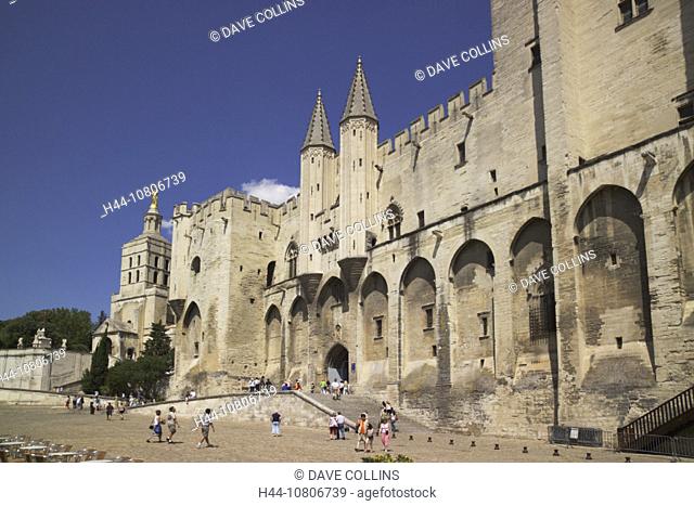 Avignon, cathedral, fortress, France, Europe, historical, Notre Dames des Domes, old town, palace of the Papes, Prov