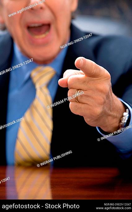 Businessman pointing