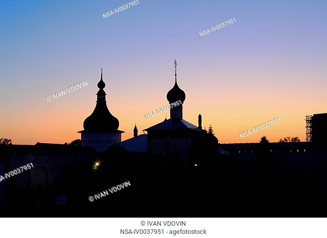 Rostov Kremlin in the evening, Rostov, Yaroslavl region, Russia