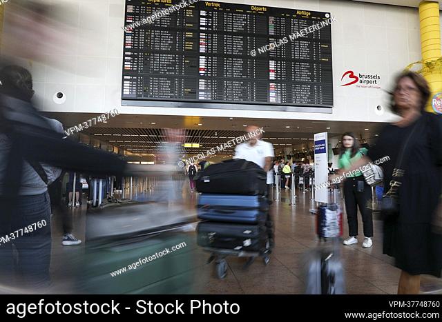 Illustration picture shows the departure hall of Brussels Airport, in Zaventem, Saturday 23 July 2022. Some 80 flights have been cancelled in Belgium
