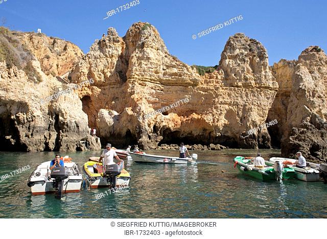 Boat trip to the cliffs, Ponta de Piedade, Lagos, Algarve, Portugal, Europe