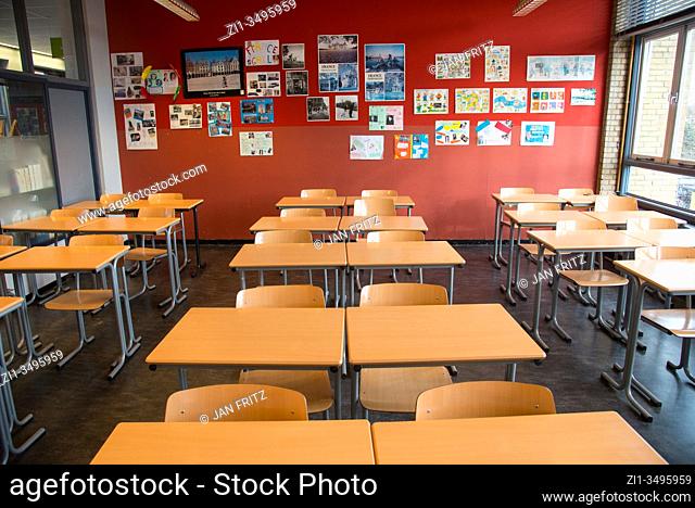 empty classroom at highschool