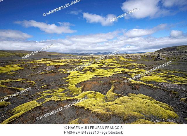 Iceland, Kirkjubaejarklaustur, Lakagigar volcanic landscape