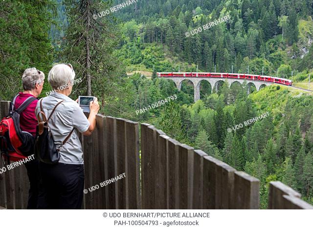 Switzerland The Rhaetian Railway Glacier Express August 2017 | usage worldwide. - Landwasser/Graubuenden/Switzerland