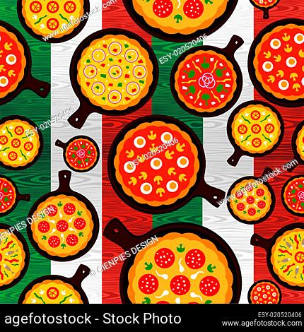 Italian pizza flavors pattern
