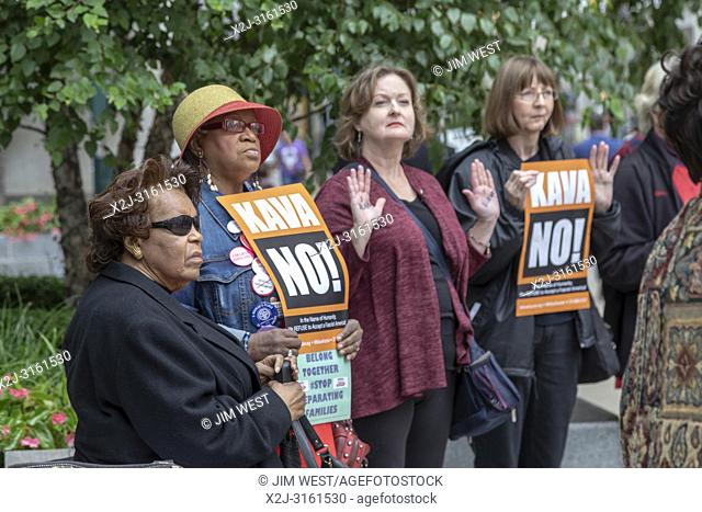 Detroit, Michigan USA - 27 September 2018 - While Dr. Christine Blasey Ford was testifying before a U. S. Senate committee about being sexual assaulted by...