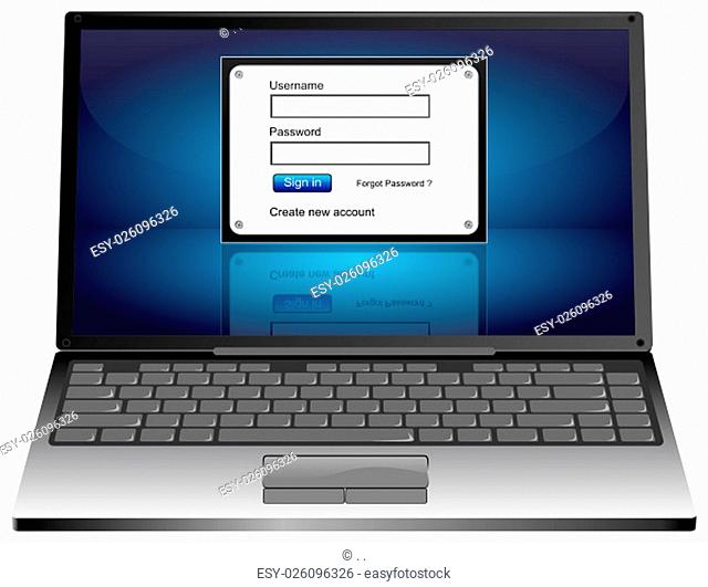 Laptop Computer with Login screen