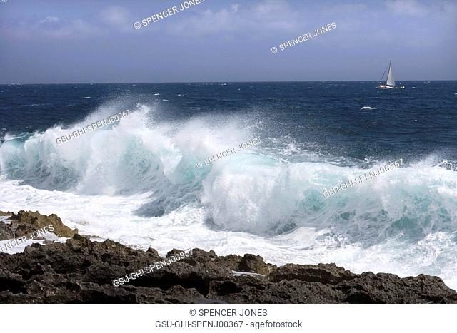 Ocean Waves on Rocky Coast, Malta