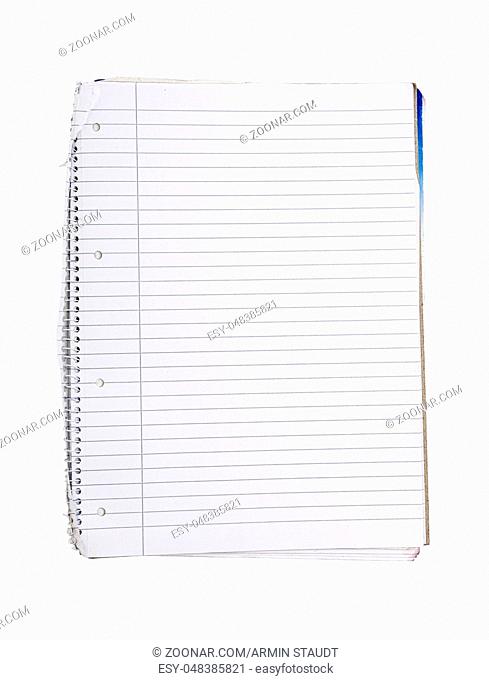 lined empty note book with ring binder