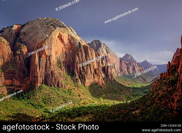 USA Zion National park Utah mountains and valley