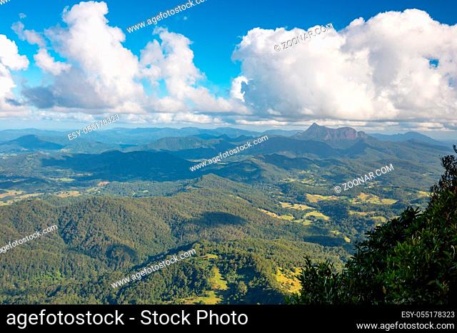 Panorama from Best of All Lookout in Springbrook National Park in the Gold Coast Hinterland, Queensland, Australia
