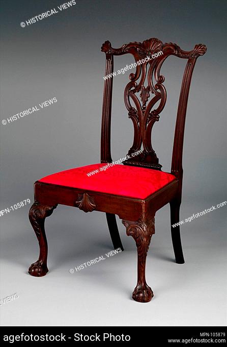 Chippendale Carved Mahogany Side Chair. Date: 1760-80; Geography: Made in Philadelphia, Pennsylvania, United States; Culture: American; Medium: Mahogany;...