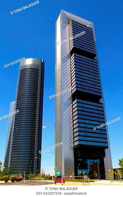 Madrid skyscrapers buildings in modern city