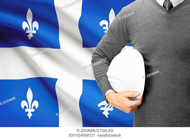 Engineer with flag on background series - Quebec