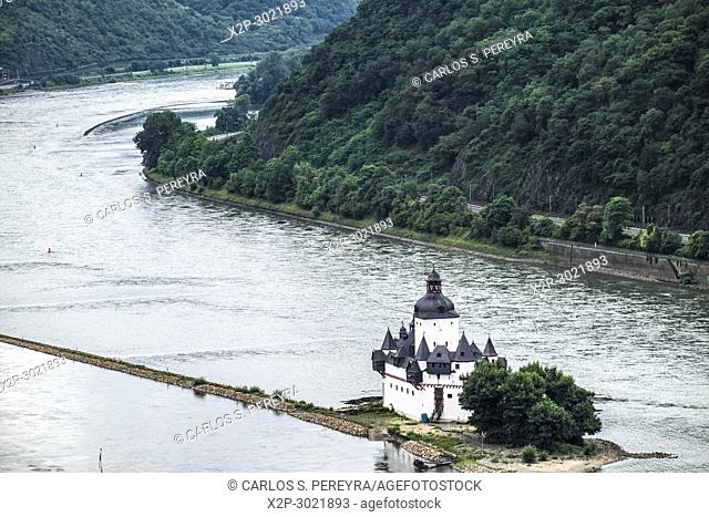 Falkenau castle in Kaub in the Rhineland Palatinate, Rhineland-Palatinate, Germany, Europe