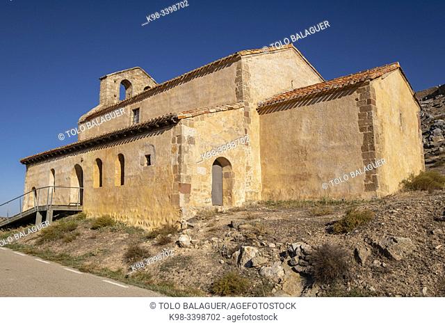Ermita de San Miguel, 7th Century, built during the Visigothic reign of Wamba, Gormaz, Soria, Comunidad Autónoma de Castilla, Spain, Europe