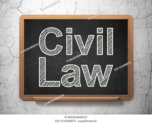 Law concept: text Civil Law on Black chalkboard on grunge wall background, 3d render
