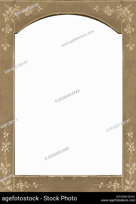 White frame background with wooden vintage style decorated design borders