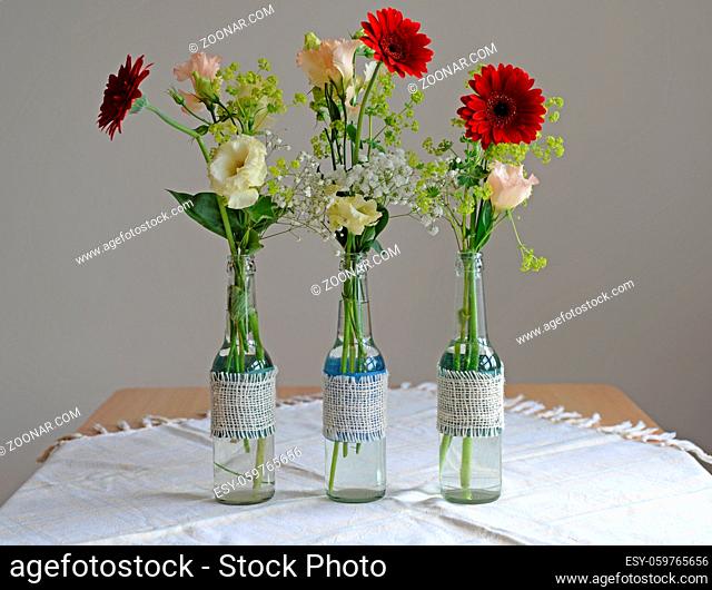 Blumenvasen, blumen, vase, vasen, blumenvase, zierpflanzen, blumenschmuck, deko, dekoration, drei, 3