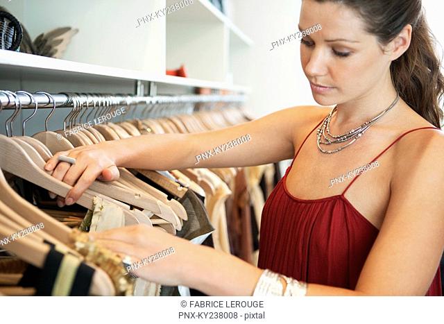 Woman shopping in a boutique