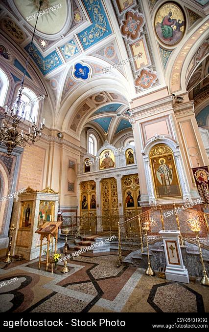 Moscow, Russia - February 07, 2020: Inside the Church of the St. John the Baptist Convent. Founded in the 15th century